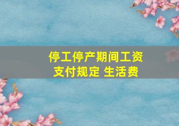 停工停产期间工资支付规定 生活费